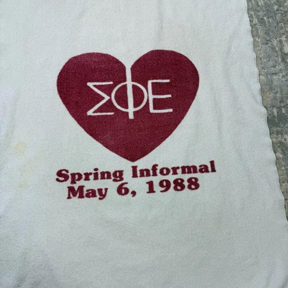 VTG Sigma Phi Epsilon Fraternity Spring Informal 1988 Large Beach Towel 52x36